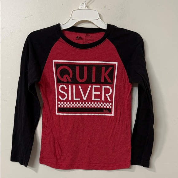 Quiksilver Kids Red and Black Graphic Long Sleeve Tee - Picture 1 of 3